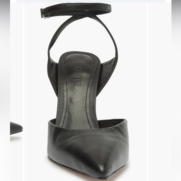 Janice Ankle Strap Pointed Toe Pump - Black Size 11B - Picture 7 of 16